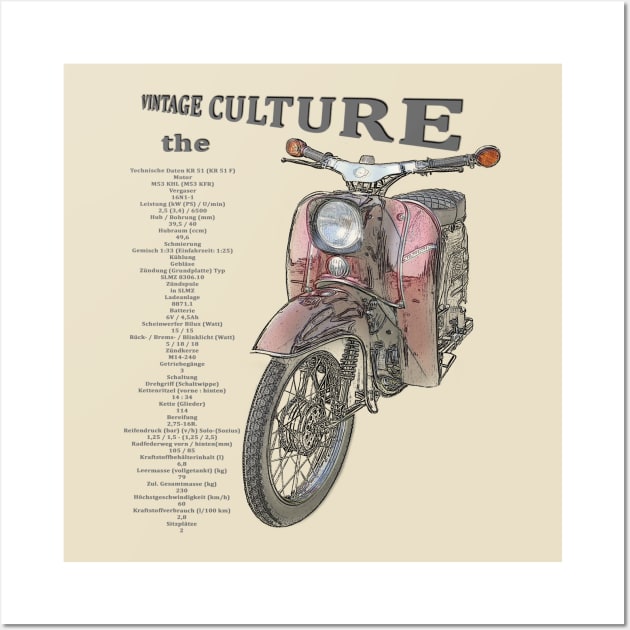 vintage culture - gdr classic bike Wall Art by hottehue